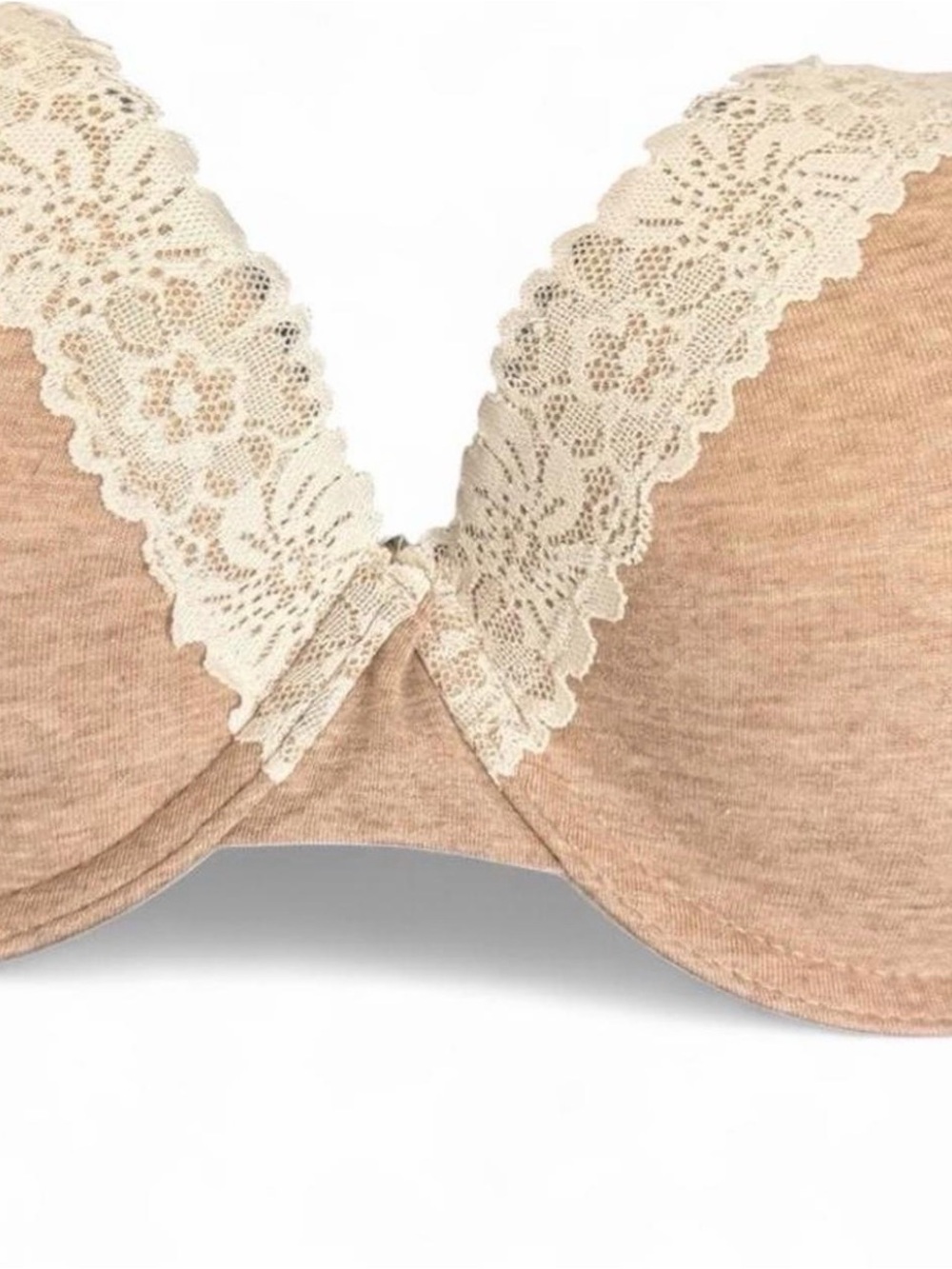 VICTORIA'S SECRET PINK Super Push-Up Bra Heather Lace Trim NWT 32DD